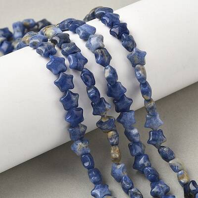 Natural Sodalite Star Beads Strands