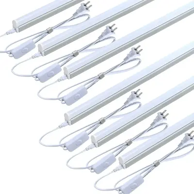 JLLED 6 Pack 4FT Utility LED Shop Light Linkable T5 Integrated Tube Bulb 20W 2200lm Super Bright 6000K with ON/OFF Switch Pow...