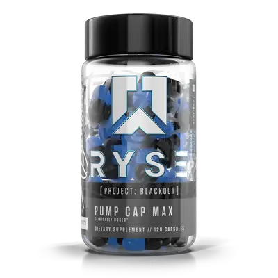 RYSE Project Blackout Pump Cap Max - Pre Workout Nitric Oxide Booster Supplement for Men - Pumps & Blood Flow - 30 Servings (...