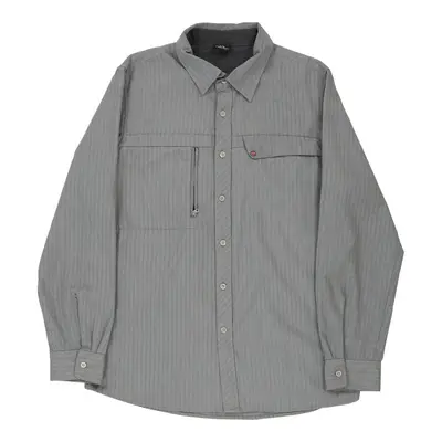 Oakley Striped Shirt - Large Grey Cotton