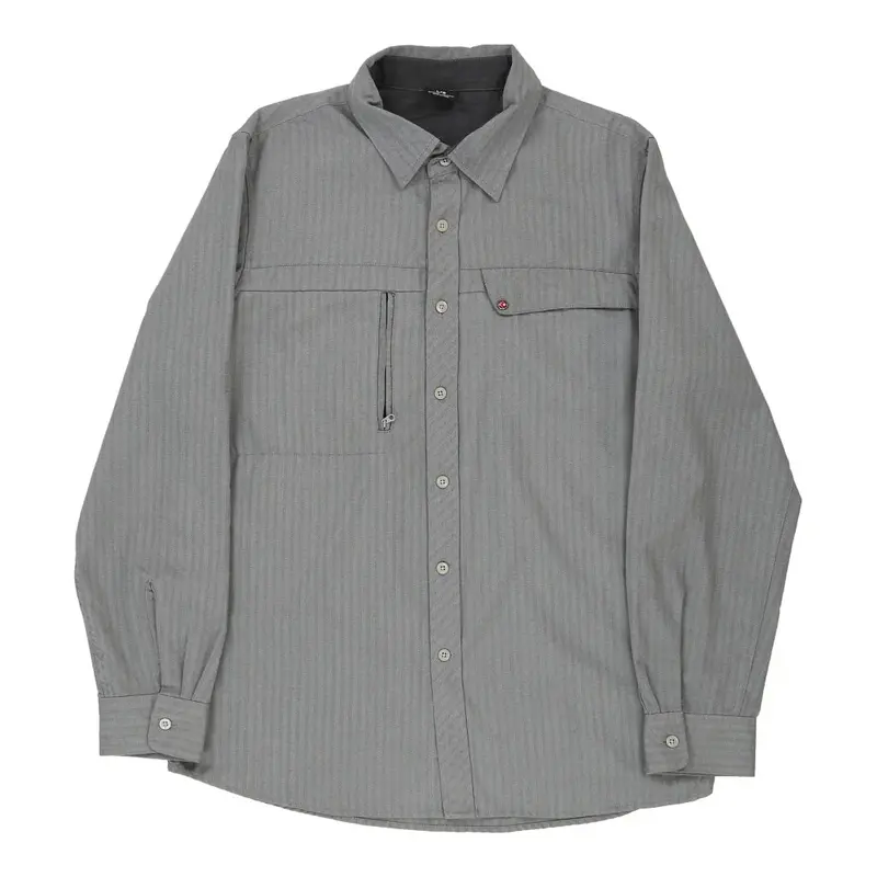 Oakley Striped Shirt - Large Grey Cotton