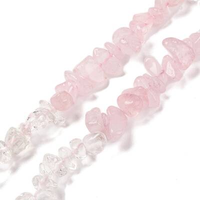 Natural Quartz Crystal & Rose Quartz Beads Strands