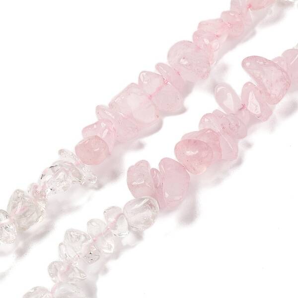 Natural Quartz Crystal & Rose Quartz Beads Strands