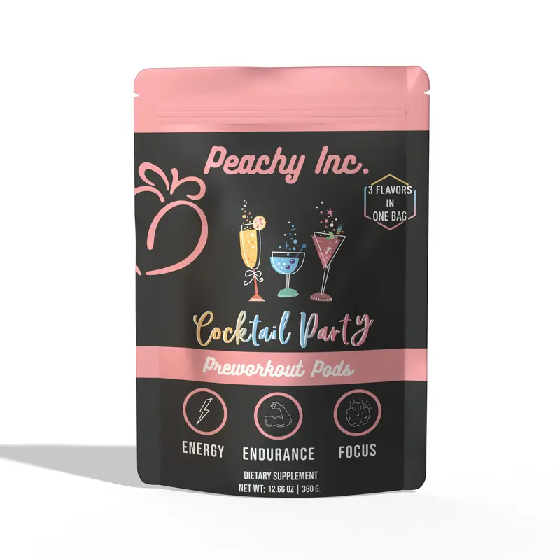 Peachy Nutrition Cocktail Party Pre-Workout Pods Dietary Supplement
