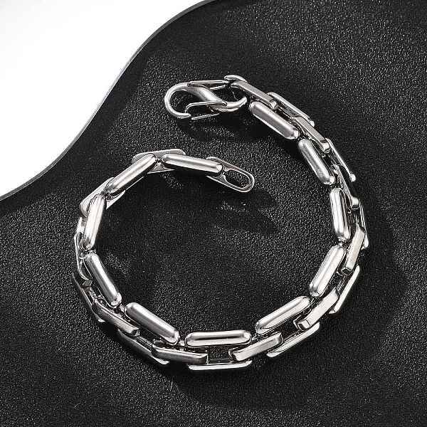304 Stainless Steel Rectangle Link Chain Bracelets for Women Men