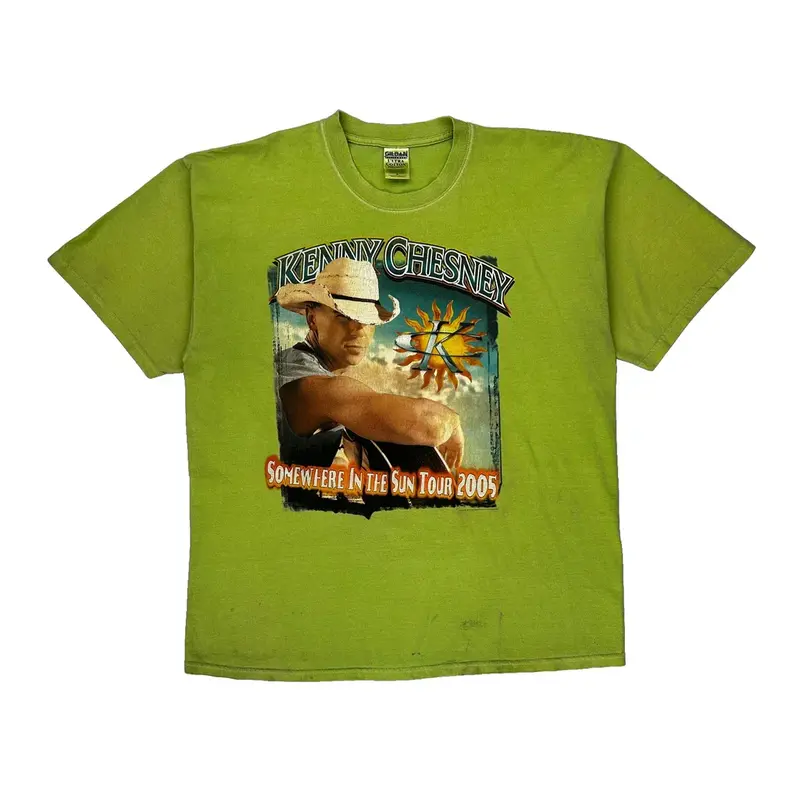 Kenny Chesney Somewhere In The Sun Tour 2005 Gildan Graphic T-Shirt - XL Green Cotton