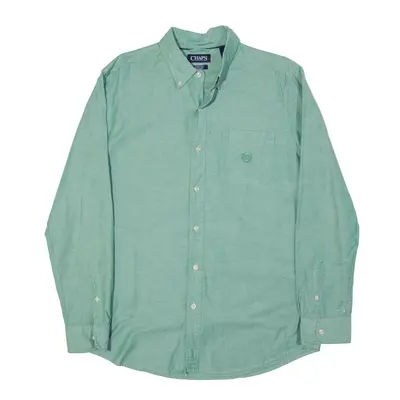 CHAPS Stretch Oxford Plain Shirt Green Long Sleeve Mens M