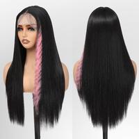 FABÉLLE Silky Straight Wig 26inch 13×4×1 Middle Part Lace Glueless Wig Pre Plucked Synthetic Lace Front Wig heat resistant...