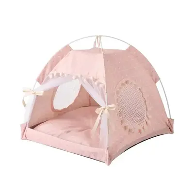 Cute Pet Tent, Foldable Pet House, Pet Nest, Summer Half-enclosed Pet Tent, Outdoor Camping Tent for Cats and Dogs