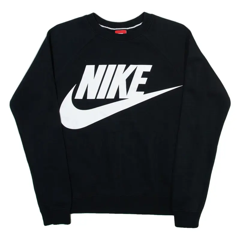 NIKE Mens Sweatshirt Black Crew Neck S
