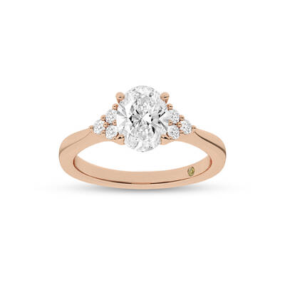Eldra Illusion Trilliant Oval Lab Grown Diamond Engagement Ring | 18K Rose Gold 3 1/3 CT. TW.