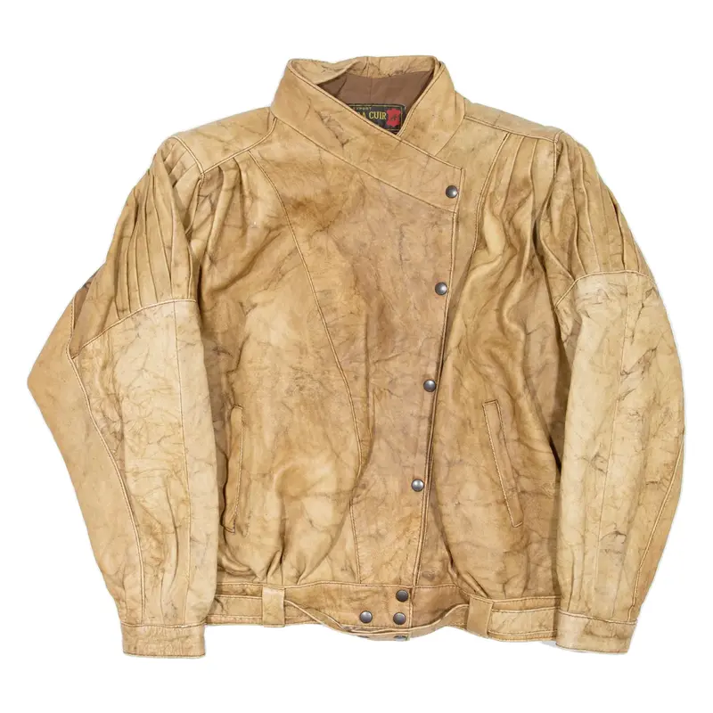 AMARA CUIR Womens Jacket Brown Faux Leather L