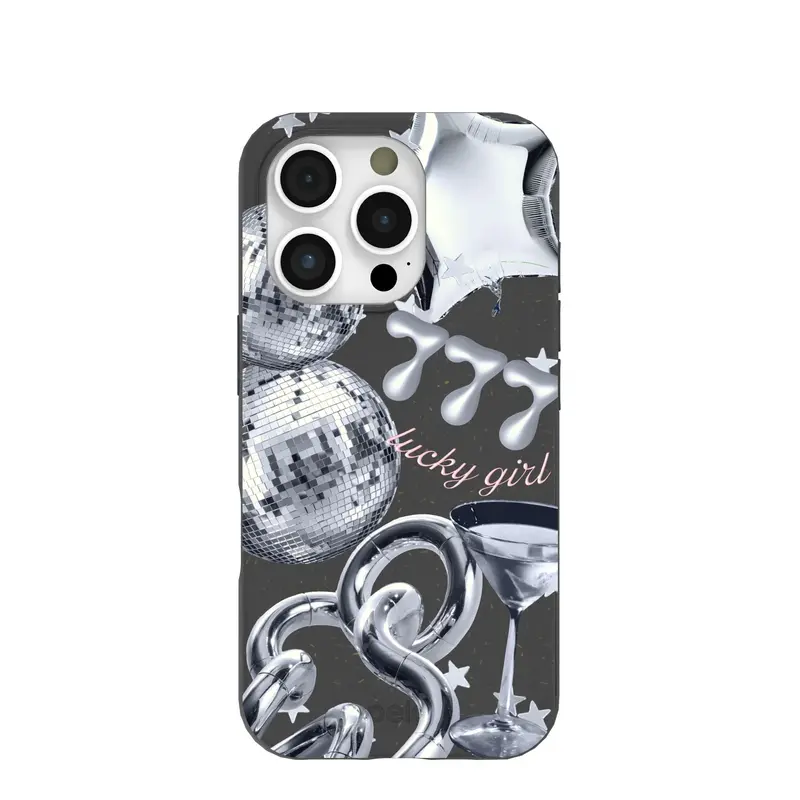 Black Cosmic Luck iPhone 16 Pro Case