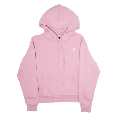 CONVERSE Cropped Womens Pink Hoodie M