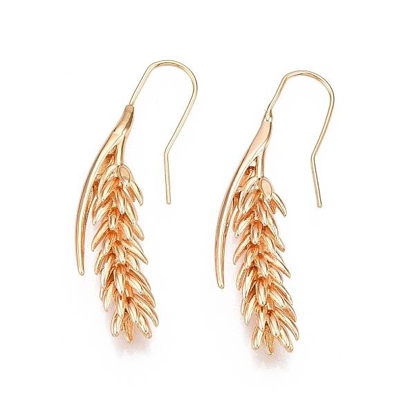 Wheat Brass Dangle Earrings