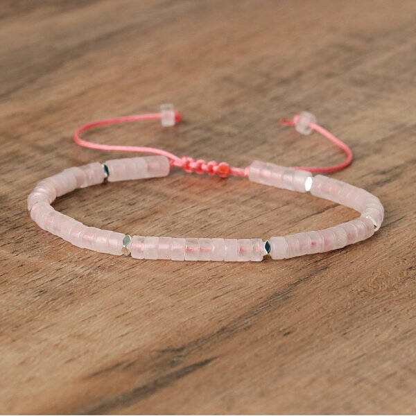 Natural Rose Quartz Beaded Braided Bracelets