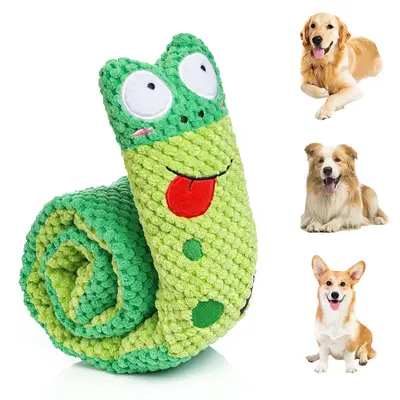 Anyask 2PCS Durable Squeaky Dog Toy, Plush Stuffed Animal with Crinkle Paper for Interactive Play, Plush Tug of War Toy Keeps...