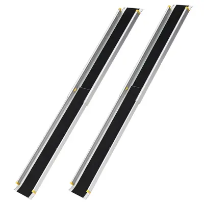 Garvee 6 Ft Adjustable Wheelchair Ramp Aluminum Anti-Slip Portable 600 Lbs Capacity Storage Bag Home Steps Doorways