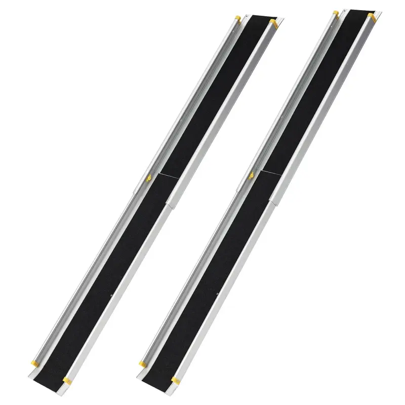 Garvee 6 Ft Adjustable Wheelchair Ramp Aluminum Anti-Slip Portable 600 Lbs Capacity Storage Bag Home Steps Doorways