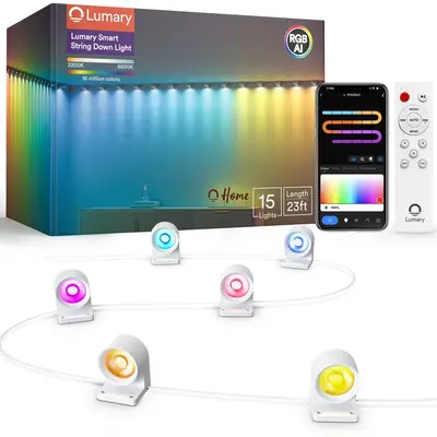 Lumary Smart String Down Lights, 15 LED 10FT