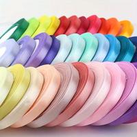 25 yards Silk Ribbon 1cm Wide - Suitable for Gift Wrapping, Cake Decoration, and Handicrafts - Available in White, Red, Black