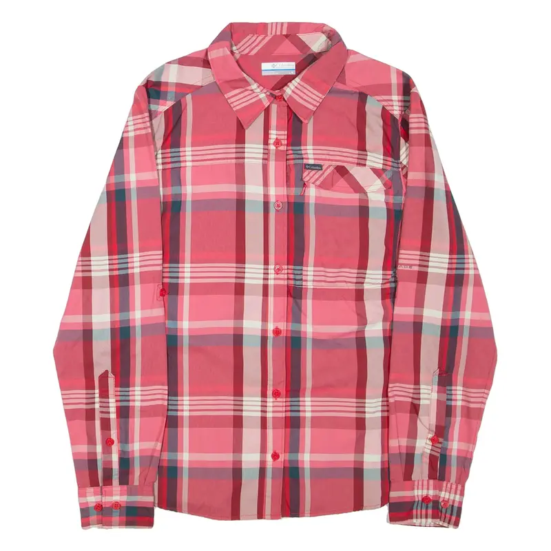 COLUMBIA Mens Shirt Pink Check L