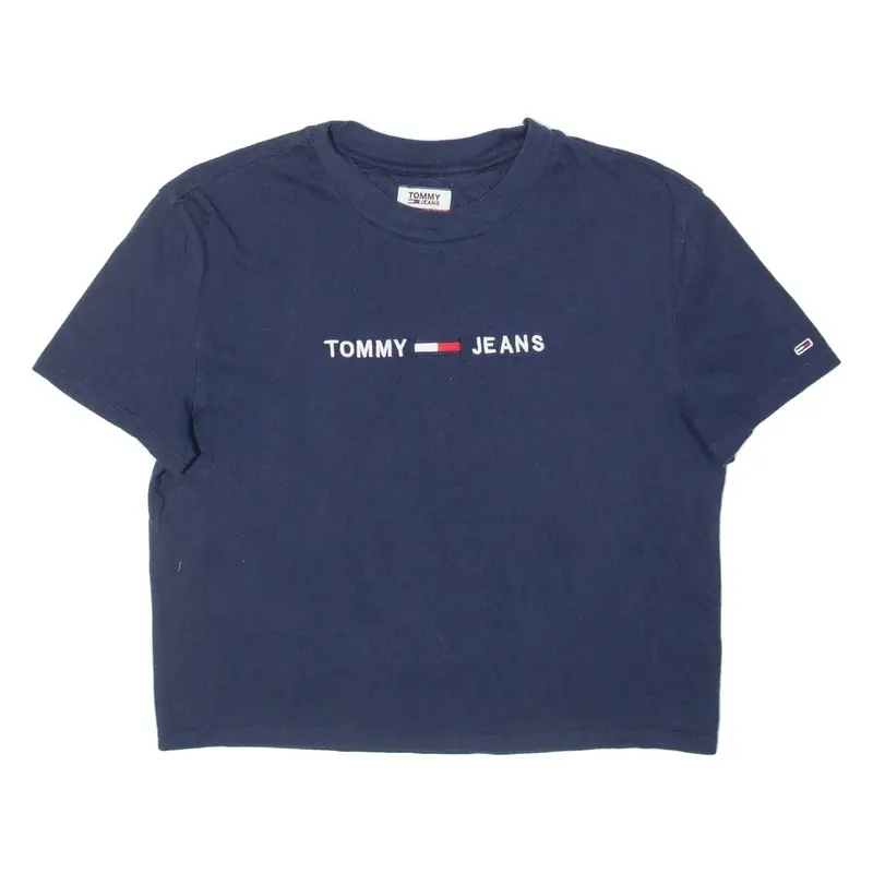 TOMMY HILFIGER Cropped Womens T-Shirt Blue S