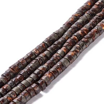 Assembled Synthetic Bronzite and Pyrite Beads Stands