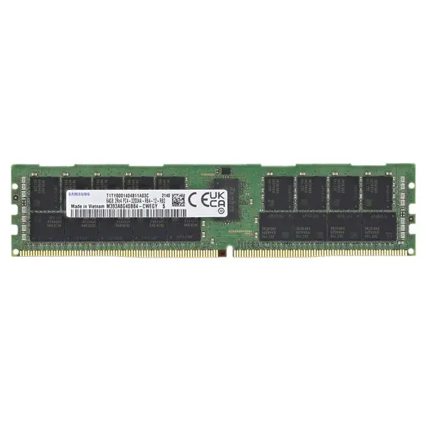 Samsung M393A8G40BB4-CWE | 64GB DDR4-3200MHz PC4-25600 ECC Registered RDIMM CL22 2Rx4 1.2V 288-Pin Memory Module