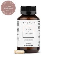 JSHealth Hair + Energy, Vitamins with Zinc and Iodine - Hair Care Supplement for Men and Women (60 Capsules)
