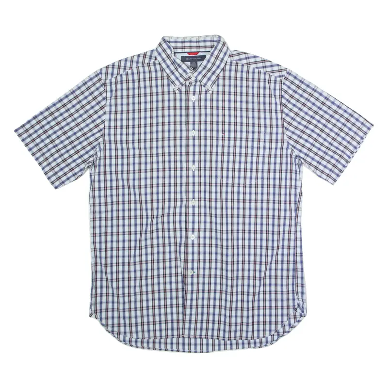 TOMMY HILFIGER Mens Shirt Blue Check L