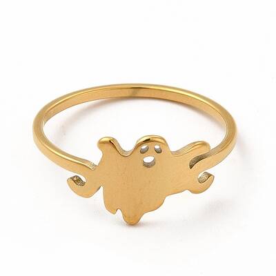 304 Stainless Steel Hollow Out Ghost Finger Ring for Halloween