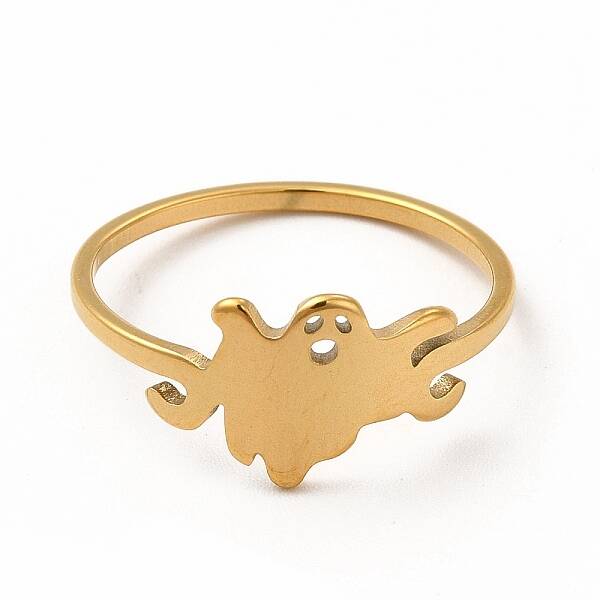 304 Stainless Steel Hollow Out Ghost Finger Ring for Halloween