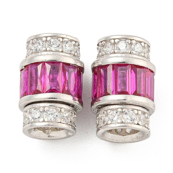 925 Sterling Silver Micro Pave Cubic Zirconia Screw Clasps