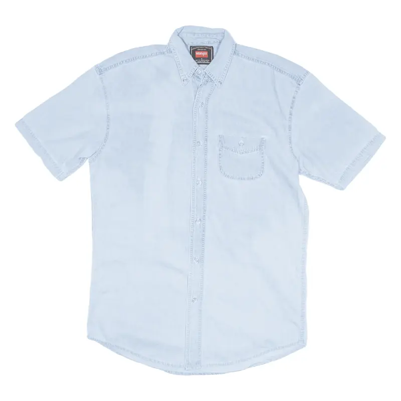WRANGLER Denim Shirt Blue Short Sleeve Mens S