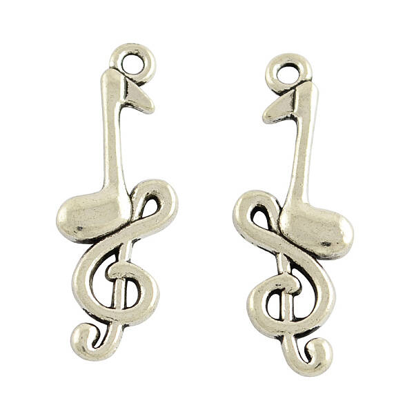 Tibetan Style Alloy Musical Note Pendants