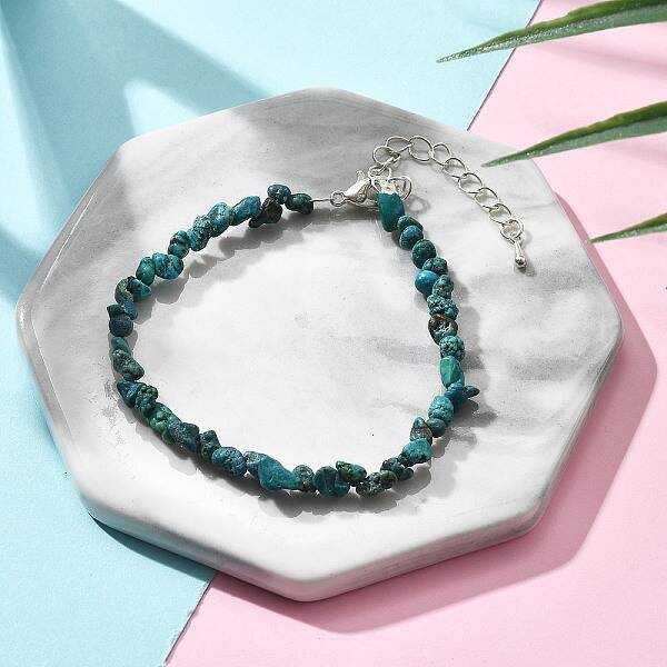 Natural Chrysocolla Chips Bracelets for Women