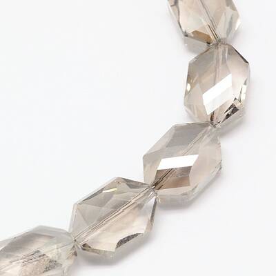 Faceted Hexagon Glass Beads Strands