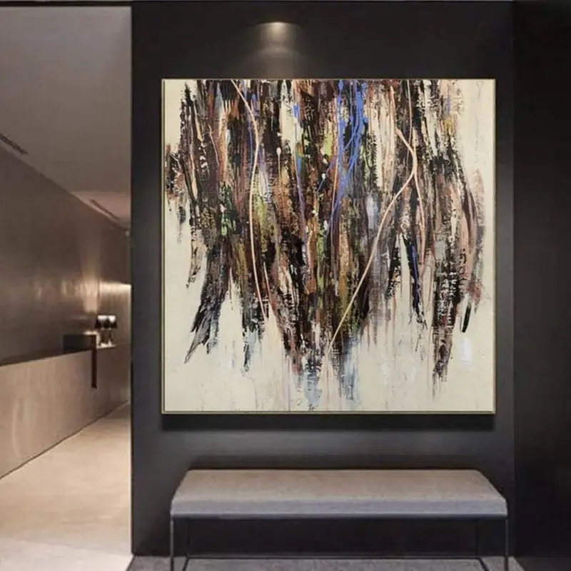 Large Original Acrylic Beige Artwork Brown Painting On Canvas Wall Art Modern Art | ARTICHOKE