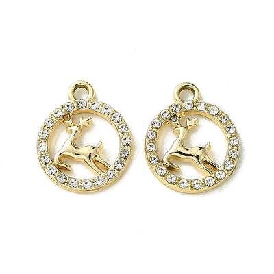 UV Plating Alloy Rhinestone Pendants