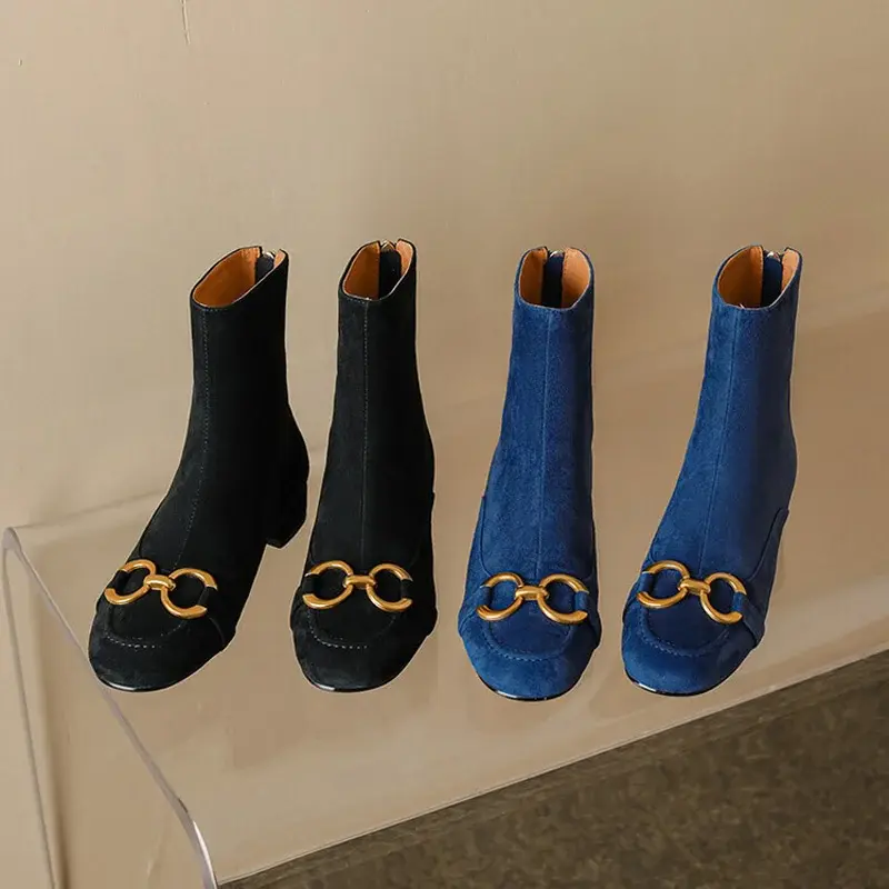 CHIKO Bachué Square Toe Block Heels Ankle Boots