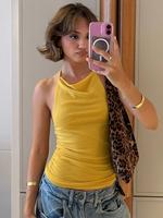 Women's Solid Color Halter Top, Casual Sleeveless Top for Summer, Women's Clothing for Daily Wear, Womenswear