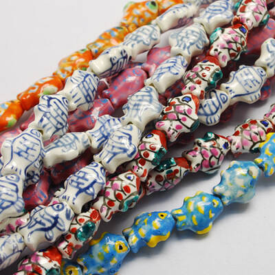 Handmade Fish Porcelain Beads