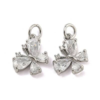 Brass Micro Pave Clear Cubic Zirconia Pendants