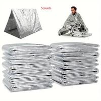 Emergency Blanket, 5/10/20pcs Double-sided Waterproof & Warm Sleeping Bag, Camping & Hiking & Outdoor Rescue Gear
