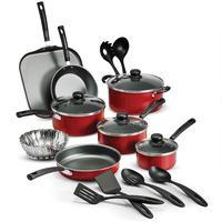 Tramontina Primaware 18 Piece Non-stick Cookware Set, Red, Includes 18 Pieces of Non-Stick Cookingware