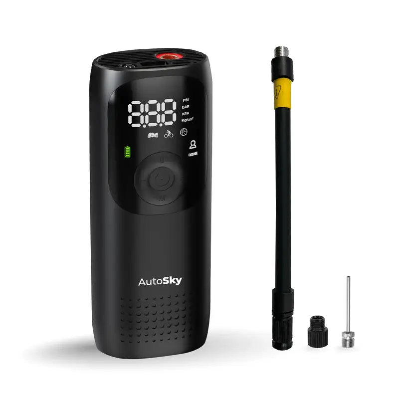 AutoSky Tire Inflator Portable Air Compressor - Air Pump for Car Tires with Tire Pressure Gauge - One Click Smart Pump Tire I...