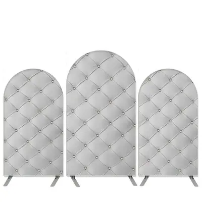 Aperturee Silver Theme Diamond Pattern Birthday Arch Backdrop Kit | Circle Arch Backdrop Diy | Diy Round Arch Backdrop | Chia...