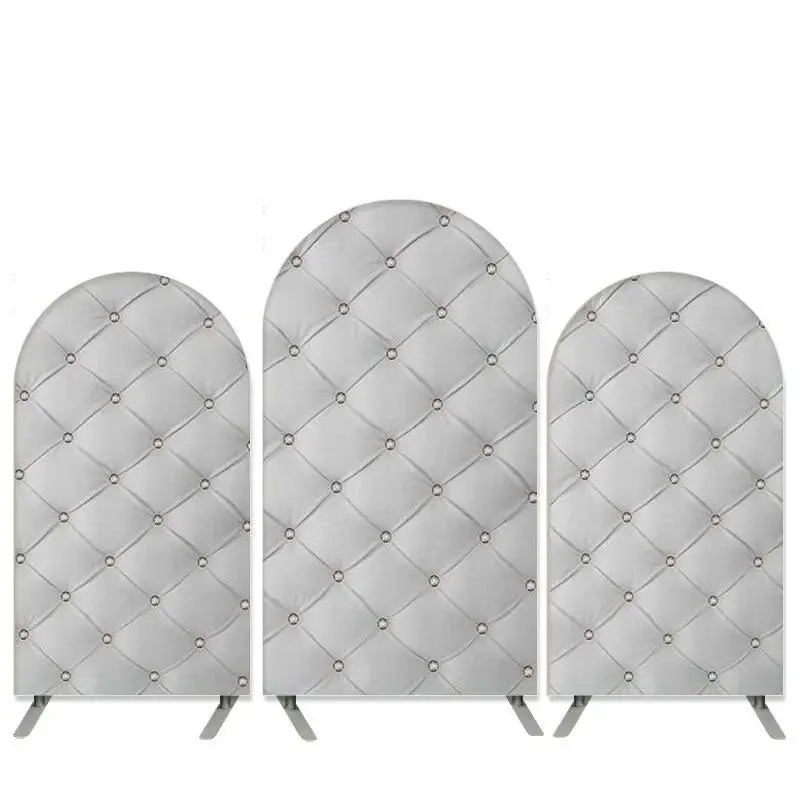 Aperturee Silver Theme Diamond Pattern Birthday Arch Backdrop Kit | Circle Arch Backdrop Diy | Diy Round Arch Backdrop | Chia...