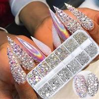 1set/2sets Mixed Size Rhinestones Nail Art Decoration, DIY Materials for Nail Art Decoration & Jewelry Making, Christmas Gift